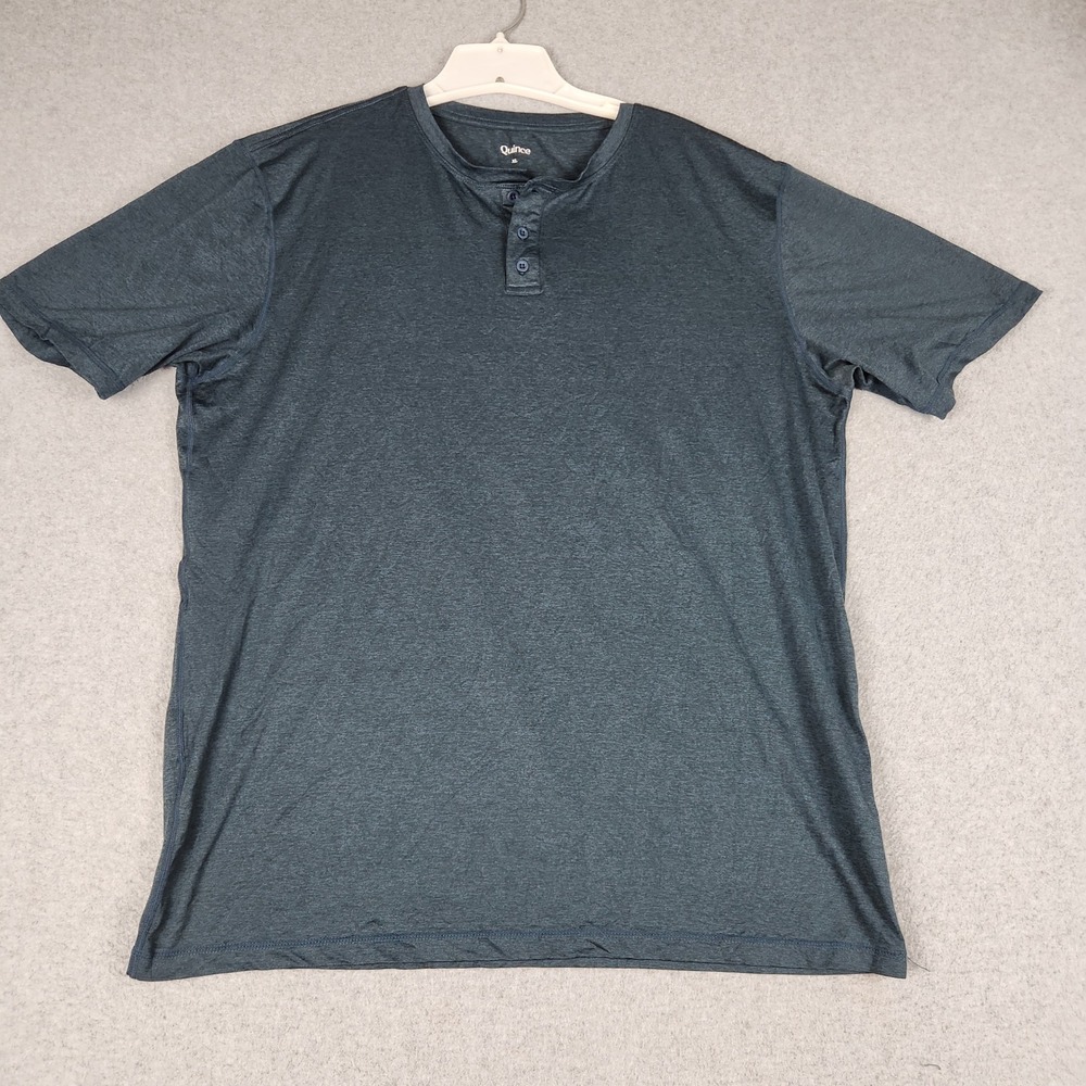 Quince Henley T Shirt Mens XL Navy Flowknit Breeze Performance Short Sleeve Tee